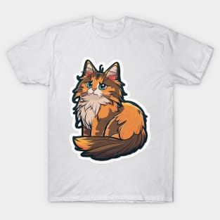 Majestic Maine Coon Cat Sticker T-Shirt